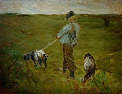 Boy with Goats by Max Liebermann